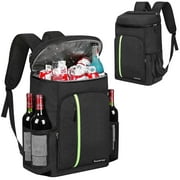 Besrey 30L Cooler Thermal Backpack Insulated to Keep Food Warm or Cold,Hiking Lightweight Outdoor Travel Daypack, Black