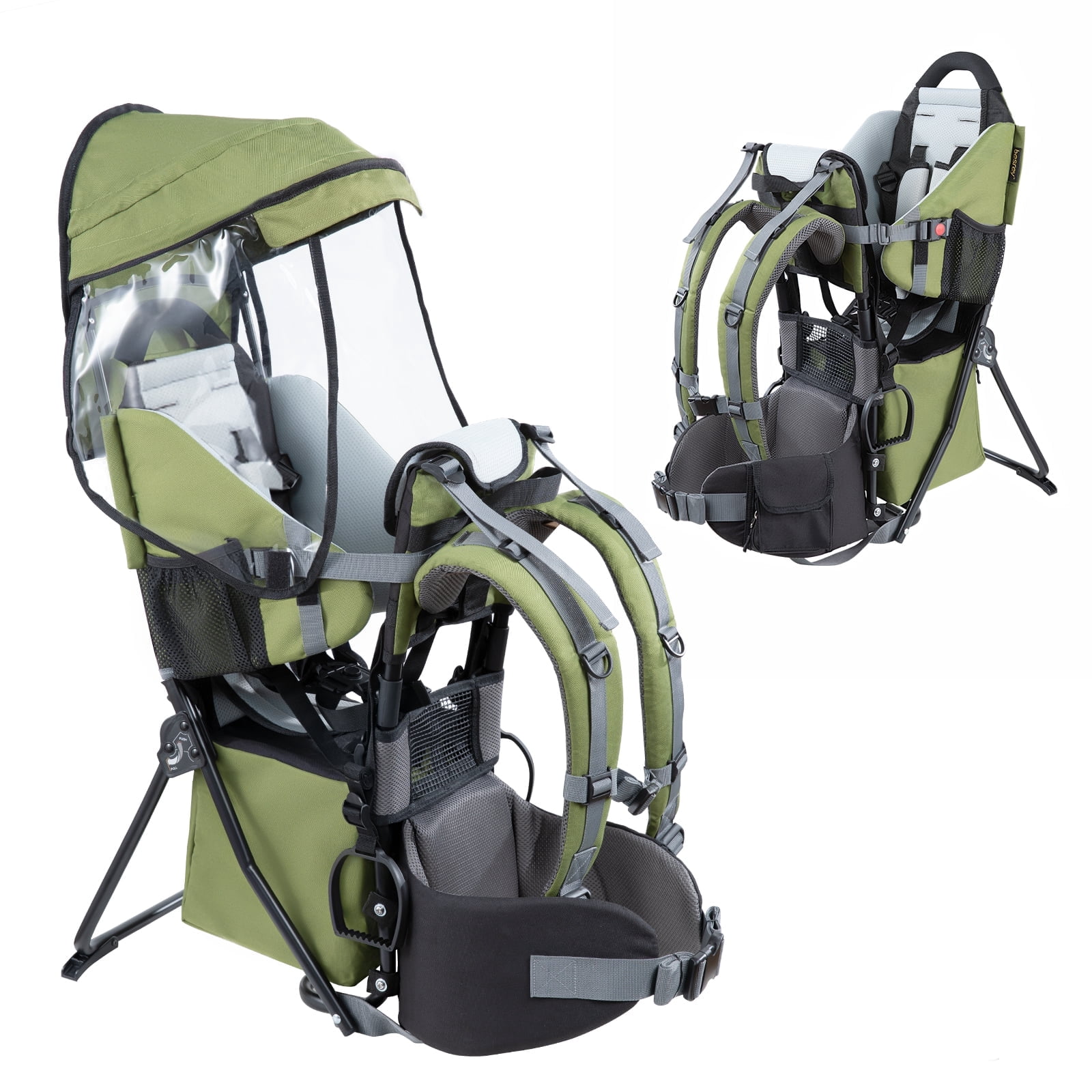 baby hiking backpack walmart Deluxe Child Carrier, Green thick padded shoulder pads Hiking Backpack Kids