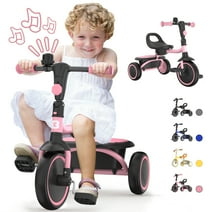 Besrey Toddler Tricycle for Girls Age 18 Months-5 Years Old, Kids Trike for Balance Training, Pink