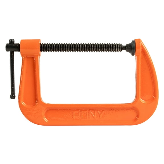 Pony 2650 5-Inch C-Clamp, Orange, for Woodworking and Framing