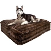Bessie and Barnie Godiva Brown Luxury Extra Plush Faux Fur Rectangle Pet/Dog Bed