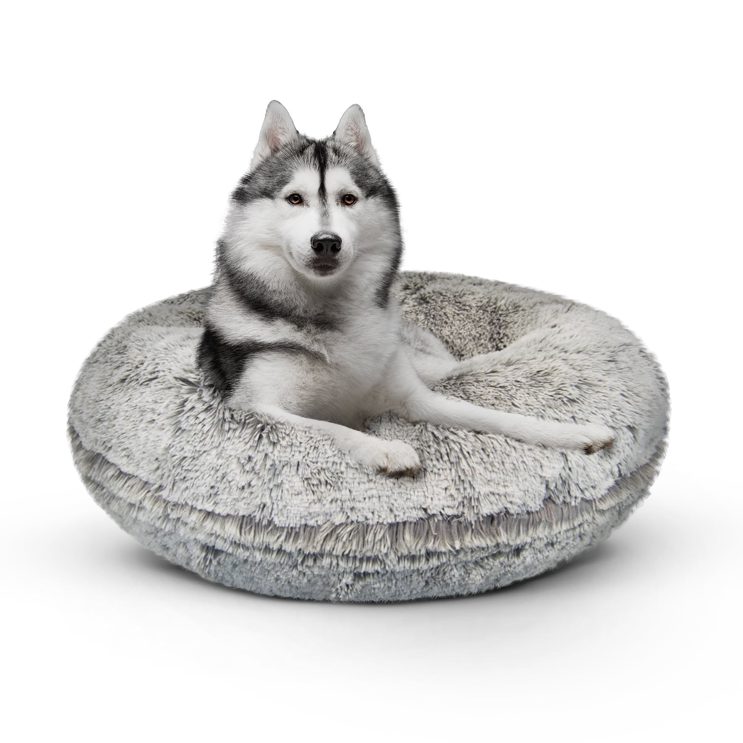 Bessie and Barnie Signature Frosted Snow Shag Extra Plush Faux Fur Bagel Pet/ Dog Bed