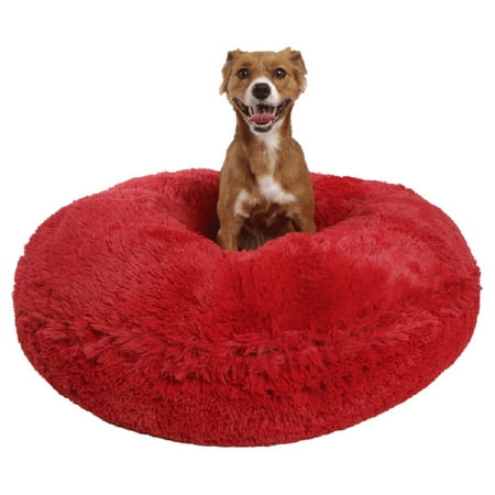 Bessie and Barnie Signature Lipstick Luxury Shag Extra Plush Faux Fur Bagel Pet/ Dog Bed