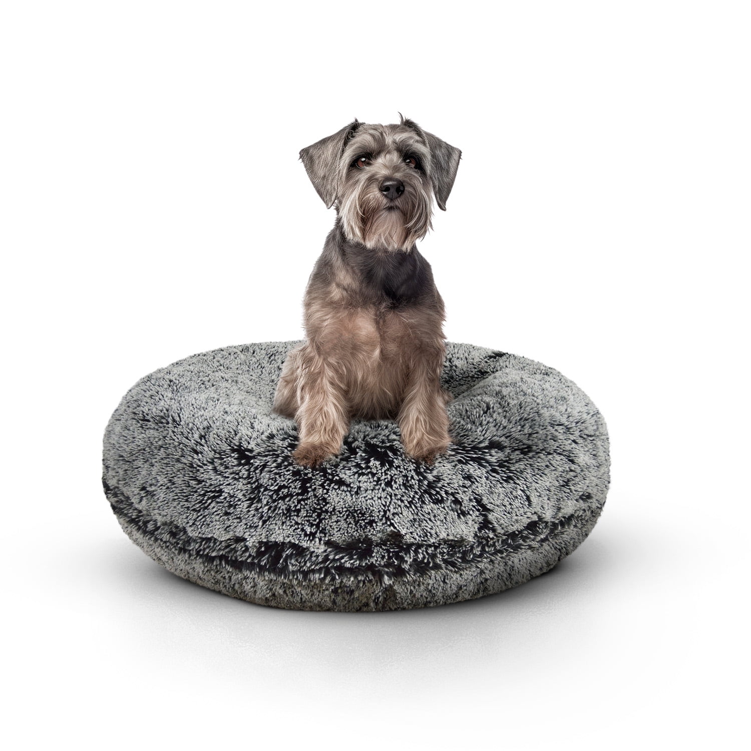 Bessie and Barnie Signature Midnight Frost Shag Extra Plush Faux Fur Bagel Pet/ Dog Bed