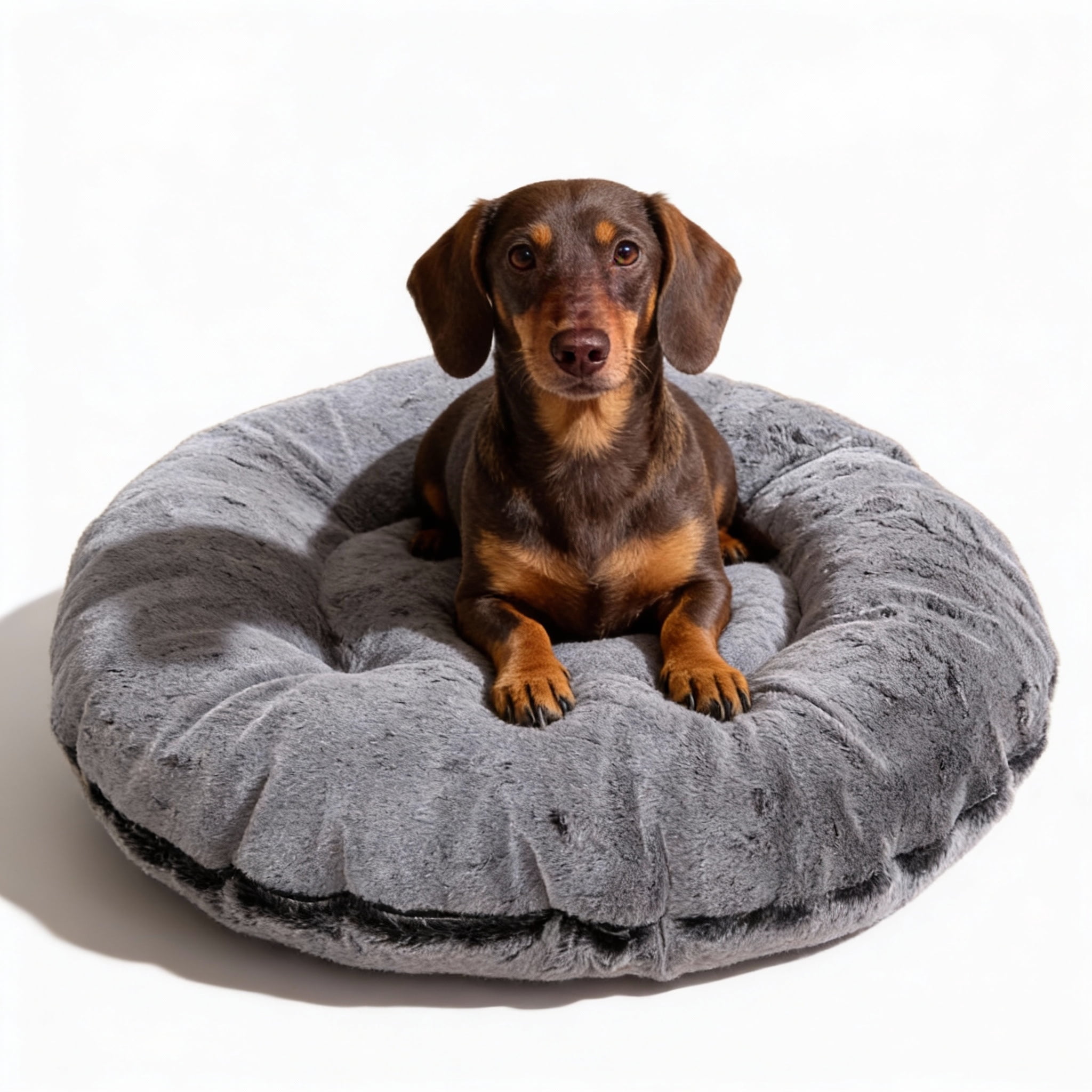 Bessie and Barnie Signature Royal Sterling Shag Extra Plush Faux Fur Bagel Pet/ Dog Bed