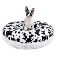 thumbnail image 1 of Bessie and Barnie Signature Spotted Pony / Snow White Luxury Shag Extra Plush Faux Fur Bagel Pet/ Dog Bed, 1 of 4