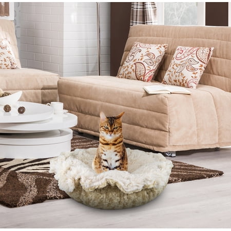 Bessie and Barnie Ultra Plush Camel Rose / Blondie Deluxe Dog/Pet Cuddle Pod Bed