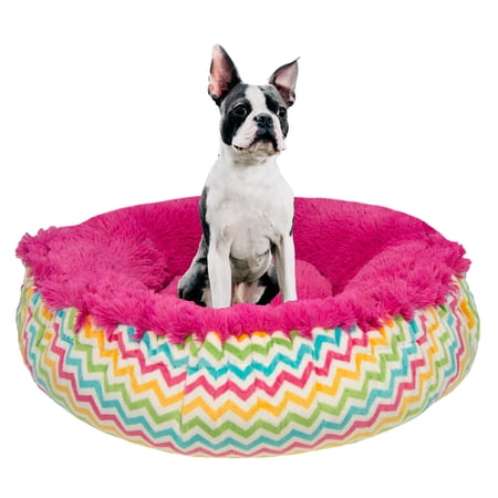 Bessie and Barnie Ultra Plush Luxury Faux Fur Pet Bagelette Bed