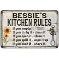 thumbnail image 1 of Bessie's Kitchen Rules Chic Sign Vintage Decor 8x12 Metal Sign 108120032224, 1 of 1