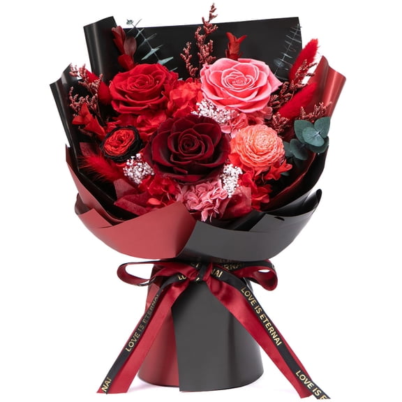 Bessol Flowers for Delivery Preserved Flower Bouquet Forever Flowers Birthday Gifts for Women Mom Anniversary Red Real Rose Gifts for Grandma Wife Girlfriend Sister Her from Daughter Home Decor Y101