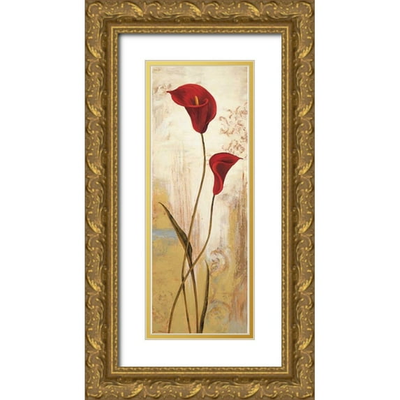 Besson, Nathalie 8x14 Gold Ornate Wood Framed with Double Matting Museum Art Print Titled - Panneau calla