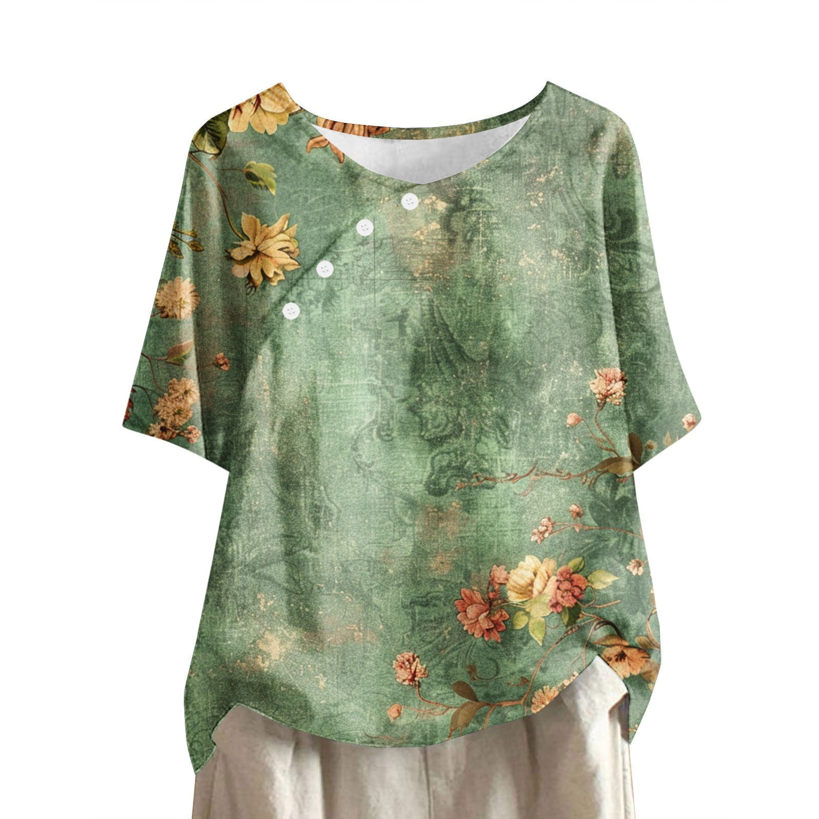 Bessyn Grey Shirts for Women Casual Hawaiian Shirts Blue Vacation