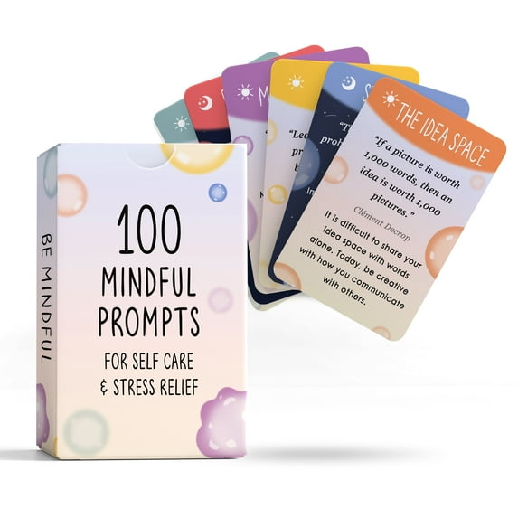 Best 100 Mindful Prompts for Self Care & Stress Relief | Cards to Reduce Anxiety & Increase Relaxation | Perfect Mindfulness Gift | Meditations For Kids, Teens, & Adults