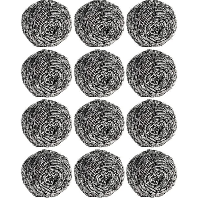 Best 12Pcs Scourer Steel Wool Scrubber Steel Wool for Cleaning Dishes