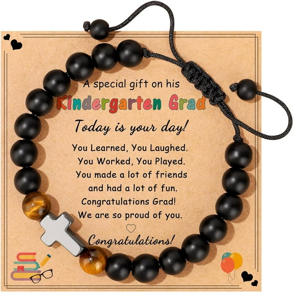 Best 2025 Kindergarten Graduation Gifts for Girls Her, Cute Heart Cross Bracelet Gifts for Girl, Graduation Gifts for Students Daughter Niece Granddaughter