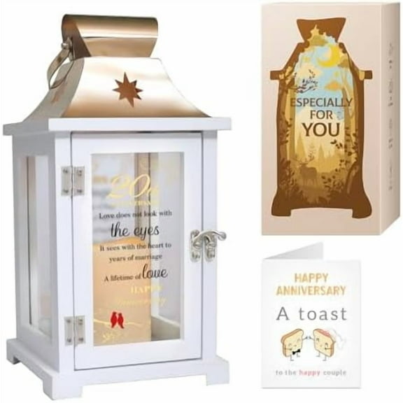 Best 20th Anniversary Wedding Gifts for Couple, Wife, Husband, Parents - 20th Wedding Anniversary Lantern, 20 Years of Marriage Gifts for Couple, Wife, Her$$Home Decor, Kitchen, & Other