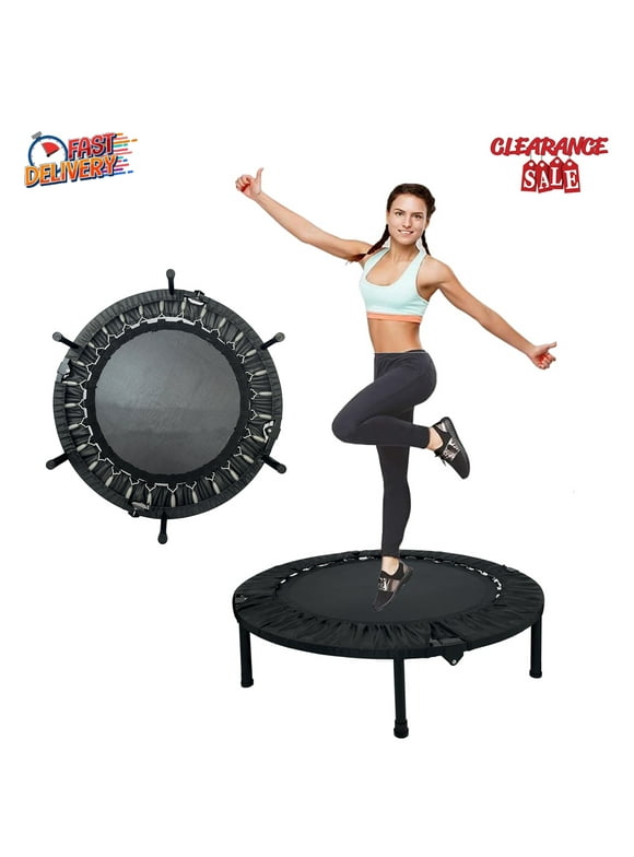 Best 40 Inch Mini Trampoline for Adults, Indoor Small Rebounder Exercise Trampoline for Workout Fitness for Quiet and Safely Cushioned Bounce 450 lbs