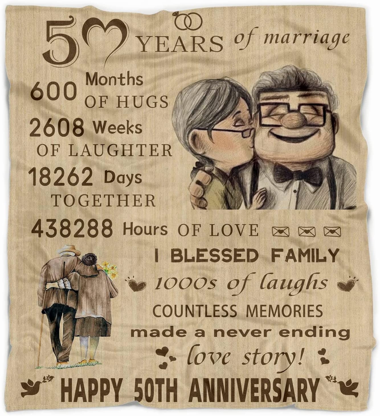 Golden Wedding Anniversary Card for Parents | Lilac Kitten Designs, image size:1334x1460