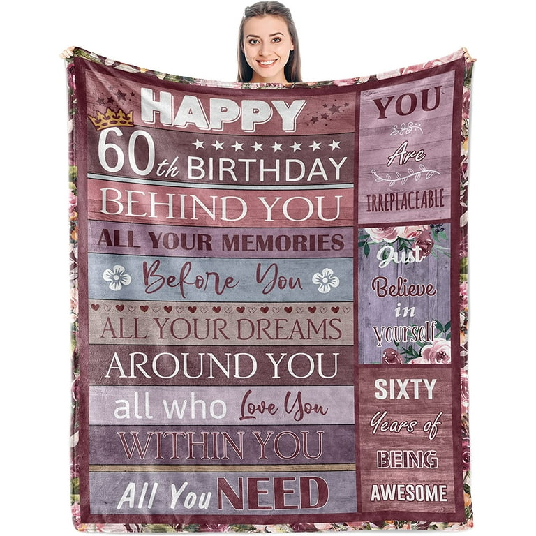 housay 60th Birthday Gifts for Women, 50x60in Blanket, High