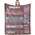 thumbnail image 1 of Best 60th Birthday Gifts for Women - Happy 60th Birthday Decorations Women - 60th Birthday Gift Ideas - Funny Gifts for 60th Birthday - 60th Birthday Favors - 60 Year Old Gifts Blanket 50" x 60", 1 of 6