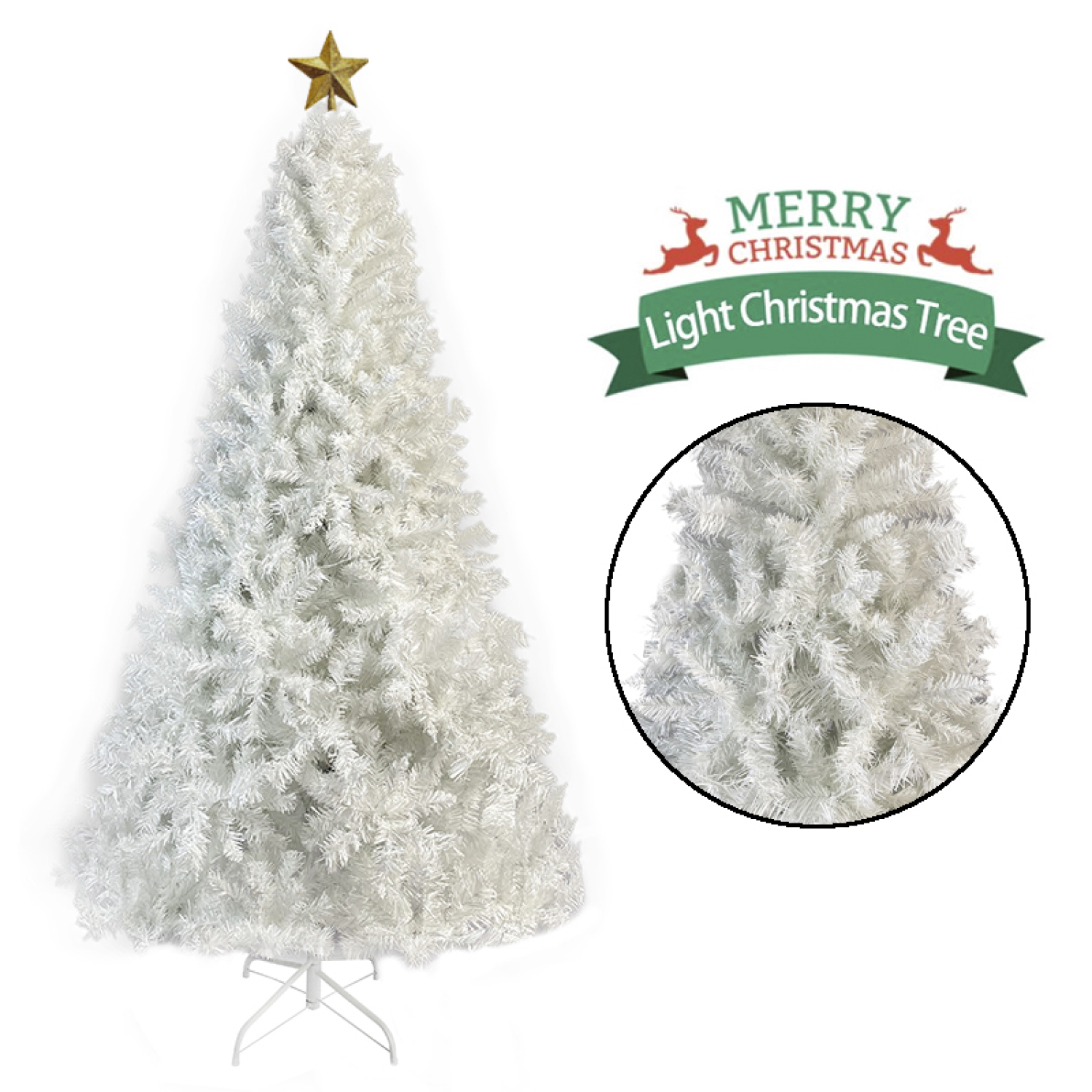 Best 7 FT White Christmas Tree with 500 LED Warm Lights, PVC branch
