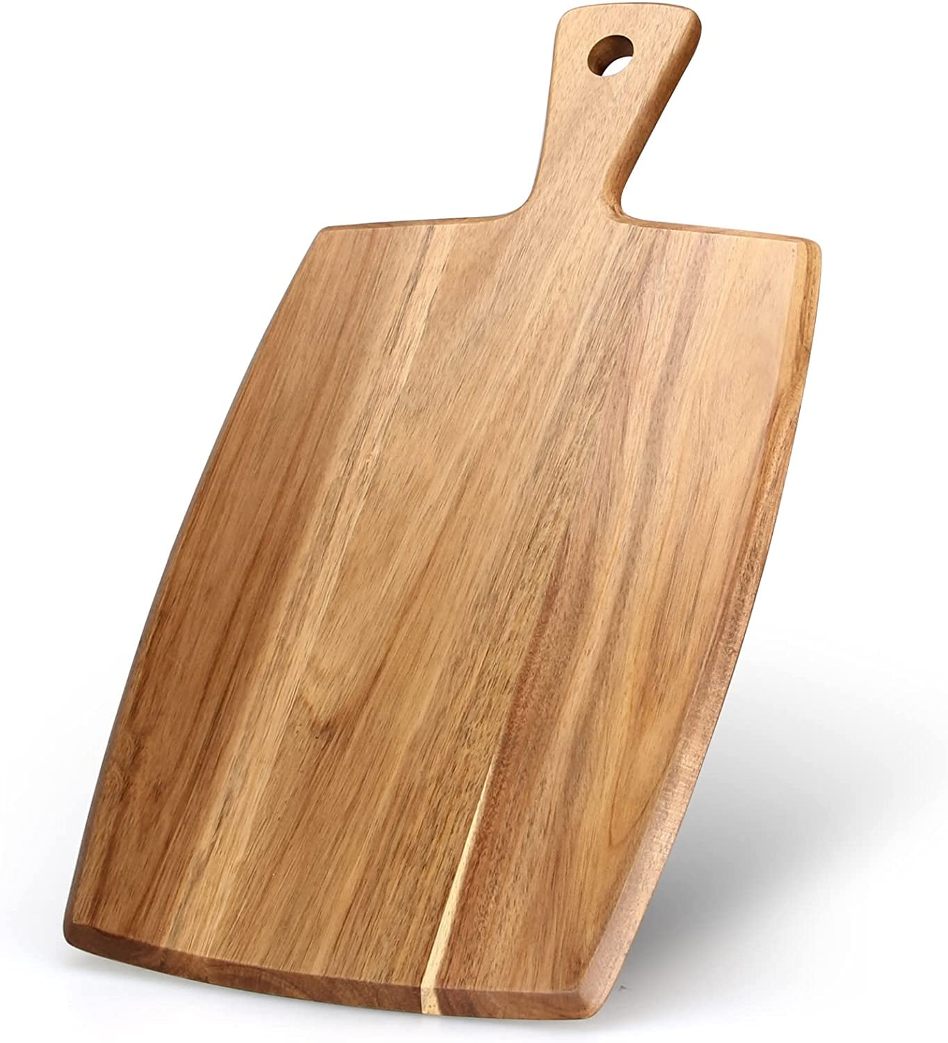 Best Acacia Wood Cutting Board with Handle Wooden Charcuterie Board Kitchen Chopping Boards for Bread Meat Cutting boards Fruit Cheese Serving Board Butcher Block Carving Board, 17" x 10"