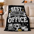 thumbnail image 1 of Best Accountant Office Achievement Theme Celebration, Playful Food Art Scene, Warm Flannel Blanket for Living Room and Reading Nook, Art Lovers Birthday Gift, Playful Home Decor, 1 of 9