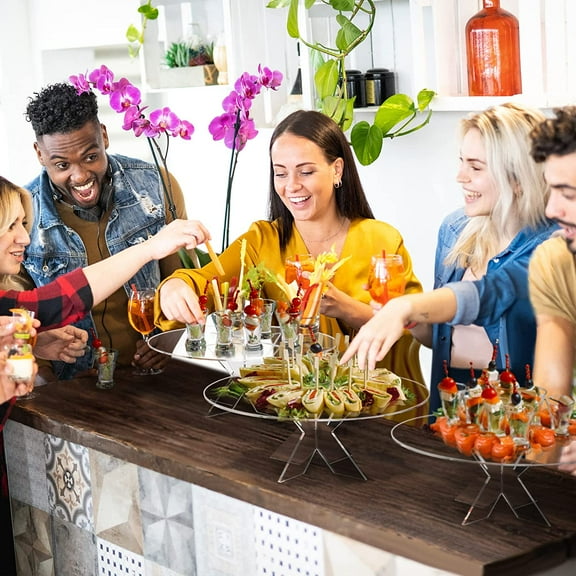 Best Acrylic Display Stand - Buffet Serving Tray Riser - Cupcakes, Pastries, Appetizers (Circle, 16" x 16")