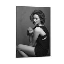 Best Actress Academy Award Winners Marion Cotillard Black And White Sexy Poster Canvas Poster Wall Art Picture Prints Hanging Photo Gift Decor Home Posters Artworks 24x36inch(60x90cm)