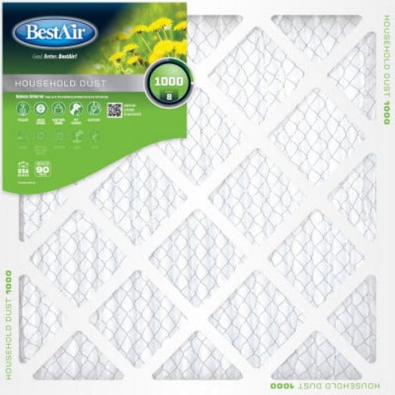 Best Air B1-1414-8-12 14" x 14" x 1" Pleated Furnace Air Filter 90 Days - Quantity of 12