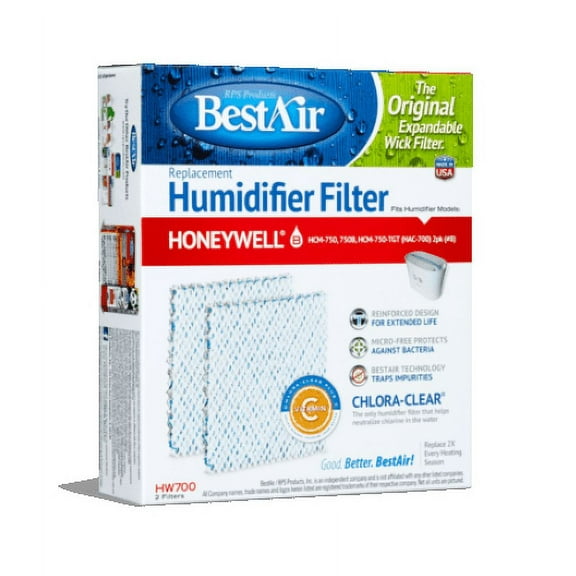 Best Air HW700-PDQ 2-Pack of Replacement Humidifier Wick Filters