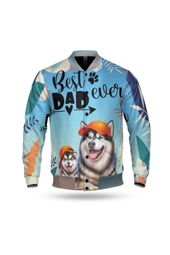 Best Alaskan Malamute Dad Ever Happy Father's Day All Over Print 3D Baseball Jacket Alaska Mal Dog Lovers Gifts Bomber Jacket Softball - 02006