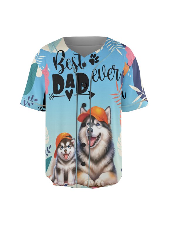 Best Alaskan Malamute Dad Ever Happy Father's Day All Over Print 3D Baseball Shirt Alaska Mal Dog Lovers Gifts Softball Sport - 02006