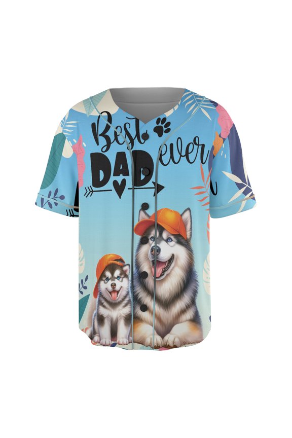 Best Alaskan Malamute Dad Ever Happy Father's Day All Over Print 3D Baseball Shirt Alaska Mal Dog Lovers Gifts Softball Sport - 02006