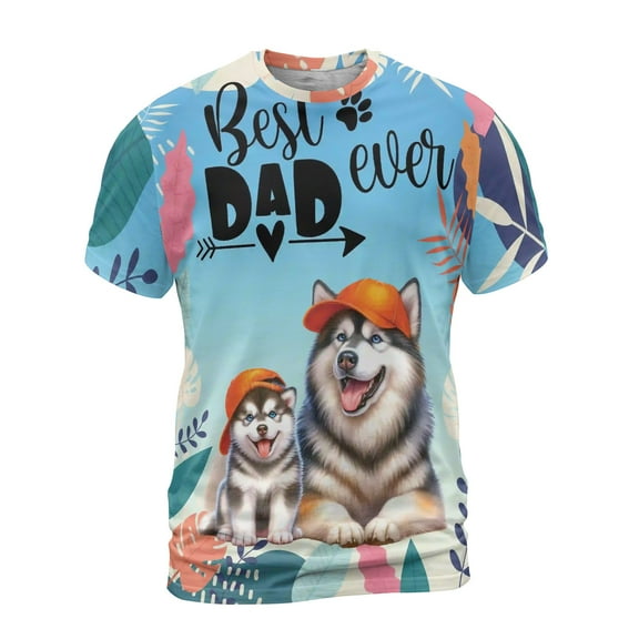 Best Alaskan Malamute Dad Ever Happy Father's Day All Over Print 3D Shirt Unisex Merch Alaska Mal Dog Lovers Gifts - 02006