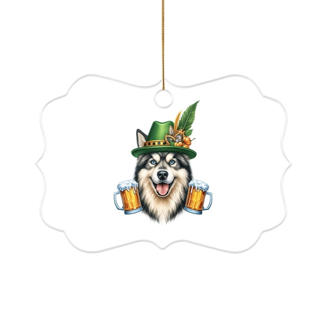 Top Dad Sticker Best Alaskan Malamute Dad Proud Beer Lover Happy Oktoberfest Acrylic ...