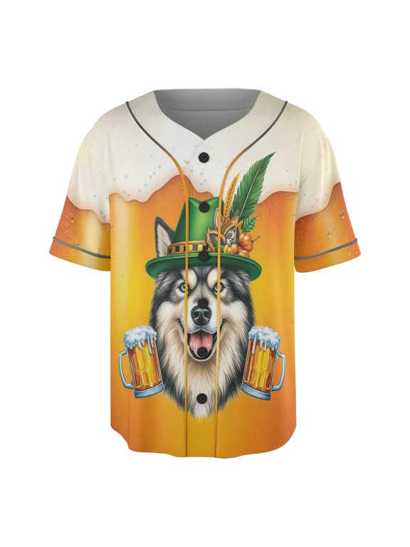 Best Alaskan Malamute Dad Proud Beer Lover Happy Oktoberfest All Over Print 3D Baseball Shirt Alaska Mal Dog Lovers Gifts Softball Sport - 02016