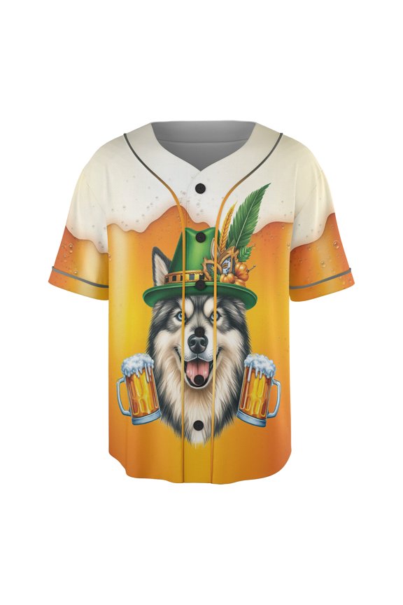 Best Alaskan Malamute Dad Proud Beer Lover Happy Oktoberfest All Over Print 3D Baseball Shirt Alaska Mal Dog Lovers Gifts Softball Sport - 02016