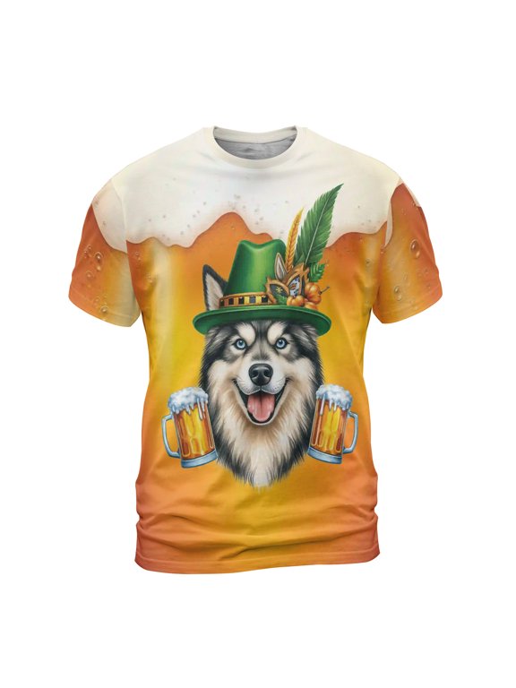 Best Alaskan Malamute Dad Proud Beer Lover Happy Oktoberfest All Over Print 3D Shirt Unisex Merch Alaska Mal Dog Lovers Gifts - 02016