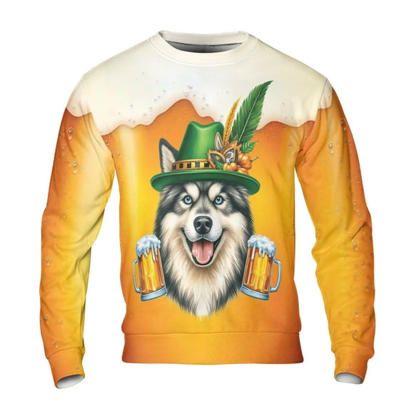 Best Alaskan Malamute Dad Proud Beer Lover Happy Oktoberfest All Over Print 3D Sweatshirt Unisex Merch Alaska Mal Dog Lovers Gifts - 02016