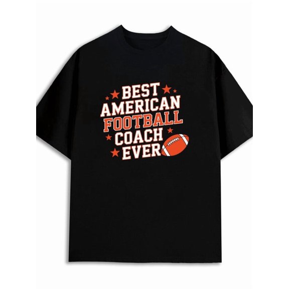 Best American Football Coach sport print t-shirts for men 180G 100% Cotton black New spring and autumn styles Fashionable printed T-shirts boxing soccer Vintage Unisex Shirt Graphic Tee tshirts