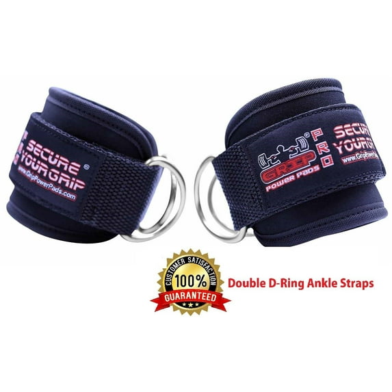 Best Ankle Straps for Cable Machines Double D-Ring Adjustable Neoprene Premium Cuffs to Enhance Legs, Abs & Glutes For Men & Women, BLACK SINGLE