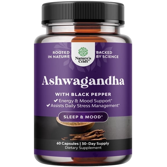 Best Ashwagandha Root Powder Capsules 1300 mg  Premium Relaxation Sleep Natural Supplement  Calming Energy Rejuvenate 100% Pure Potent Ingredients for Women and Men 30 Servings per Container
