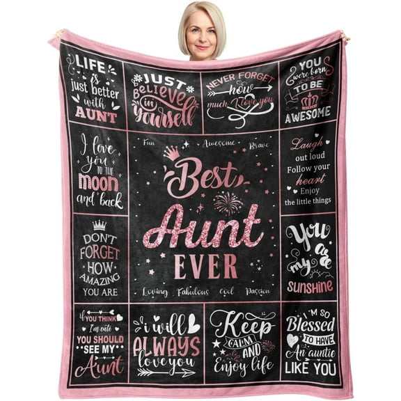 Best Aunt Blanket, Best Aunt Birthday Gifts for Women, Friendship Gifts for Women Friend, Gifts for Best Aunt Women Christmas, Bestie Birthday Gifts for Women Throw Blanket 60"X50"