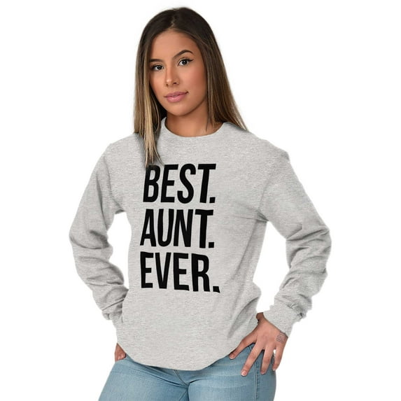 Best Aunt Ever Cute Favorite Auntie Women Plus Size Long Sleeve Graphic Tee Brisco Brands 3X