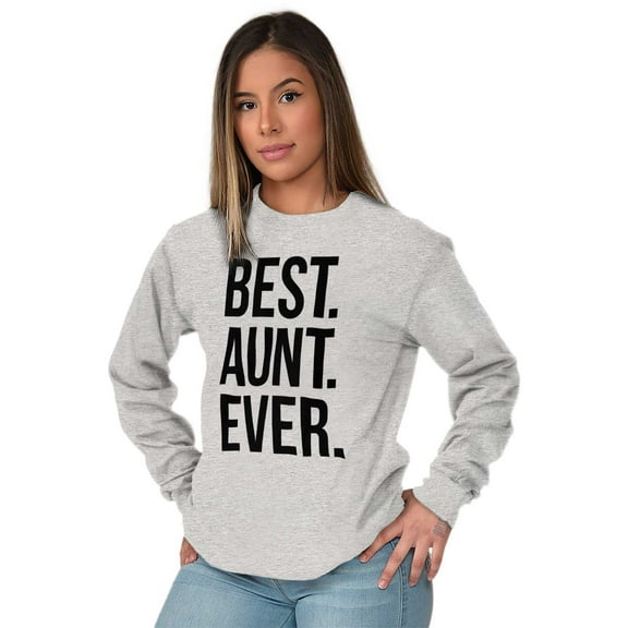 Best Aunt Ever Cute Favorite Auntie Women Plus Size Long Sleeve Graphic Tee Brisco Brands 3X