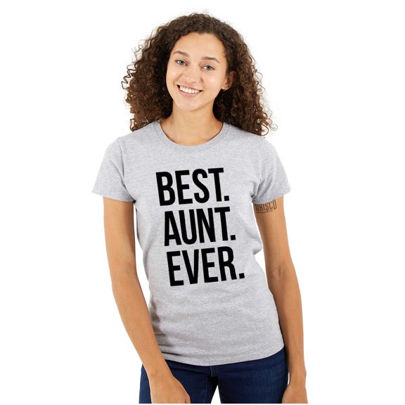 Best Aunt Ever Cute Favorite Auntie Womens Slim Fit Graphic Tee Brisco Brands S