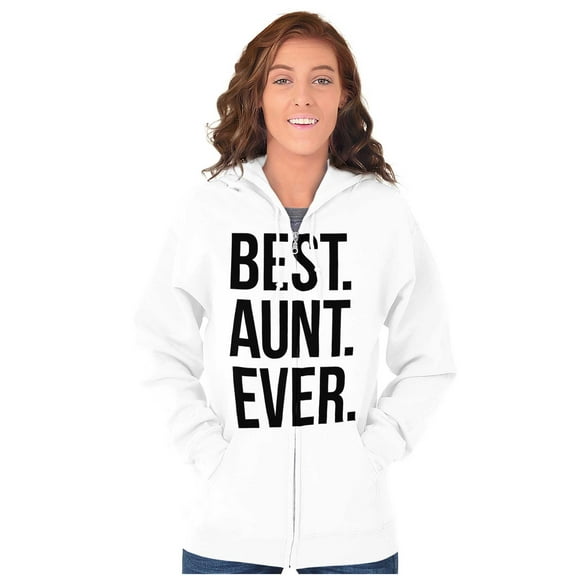 Best Aunt Ever Cute Favorite Auntie Womens Plus Size Graphic Zipper Hoodie Brisco Brands 5X