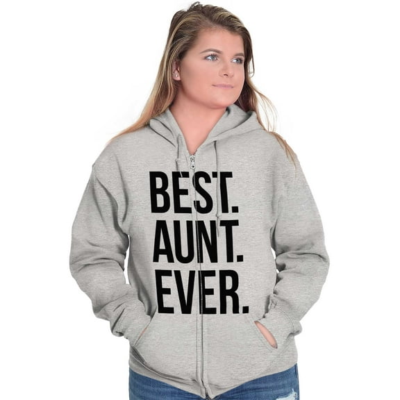 Best Aunt Ever Cute Favorite Auntie Womens Plus Size Graphic Zipper Hoodie Brisco Brands 5X