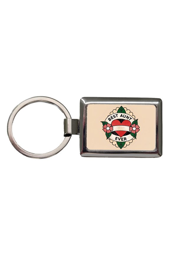Best Aunt Ever Metal Rectangle Keychain